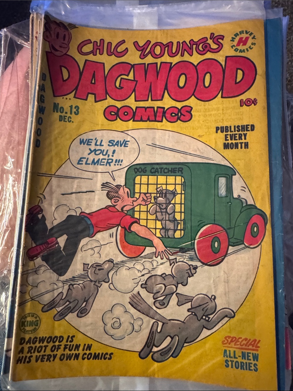 Chic Young's Dagwood Comics No.13 Vintage Comic Book - Yellow Red Green Cover